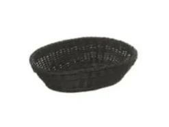 Brødkurv 25x19x6.5 cm Oval Kraftig flet PP Sort,45 stk/krt