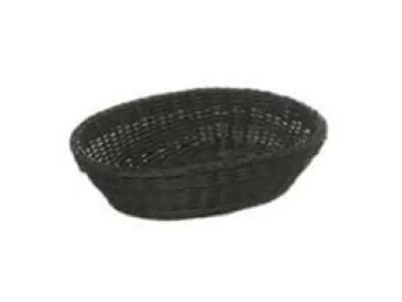 Brødkurv 25x19x6.5 cm Oval Kraftig flet PP Sort,45 stk/krt