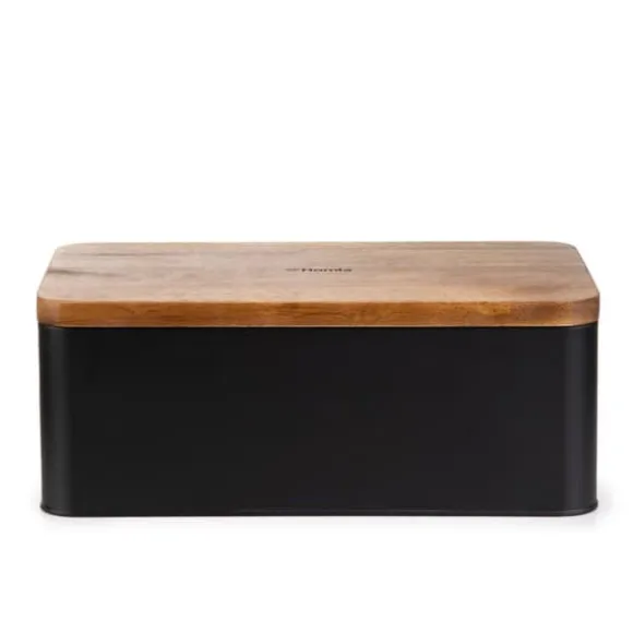 Brödlåda | LOMAS | svart med akacialock | 33x18x13 cm | 872506