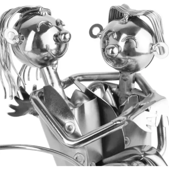BRUBAKER Dekorativ Vinflaskställ - Metallskulptur - Presentidé - Kärlekspar: Kök & Hem