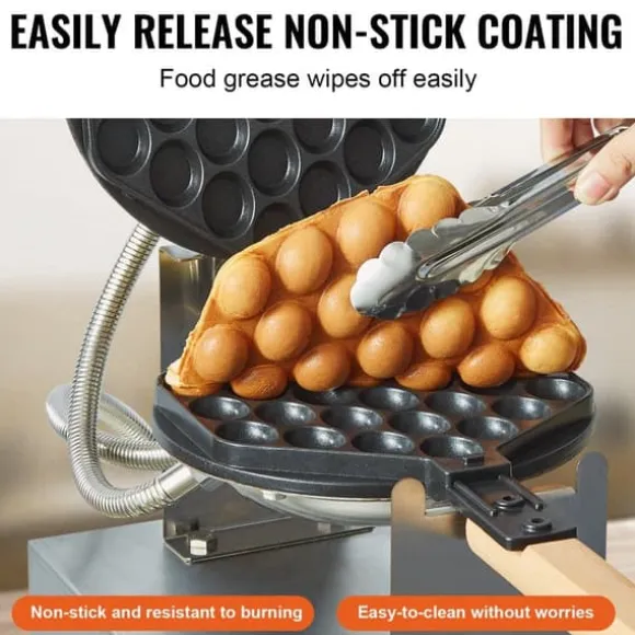Bubbelvåffelmaskin 1400W, Non-Stick, Äggpannkaka Bakmaskin, Optimal Värmeöverföring, Hög Prestanda, Perfekta Våfflor Varje Gång
