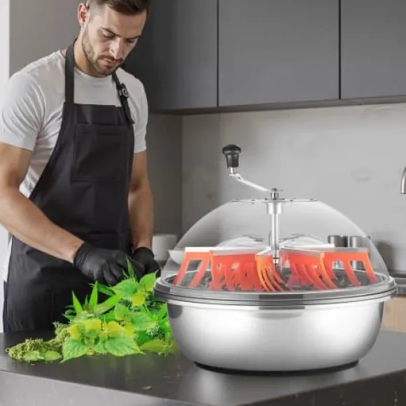 Bud Leaf Bowl Trimmer, 60x60x53.5 cm, Rostfritt stål, Manuell skärmaskin