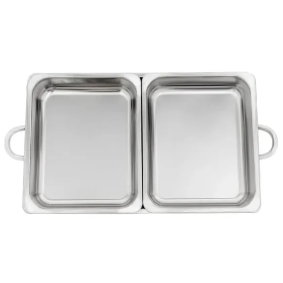 Buffé Chafing Dish Set, Matvärmare med spritbrännare, 4-delars set med tång och skedar