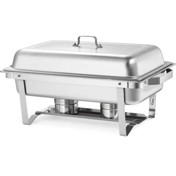 Buffévärmare Varmhållningsfat - Rektangulär 4-pack 9,91 L - Rostfritt Stål - Lock & Bränslehållare - 2 Mattänger - För Buffé, Fest, Bröllop - Silver | CDON