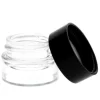 Burk, glasbehållare, 5 ml, färglös, med svart PP-lock x10