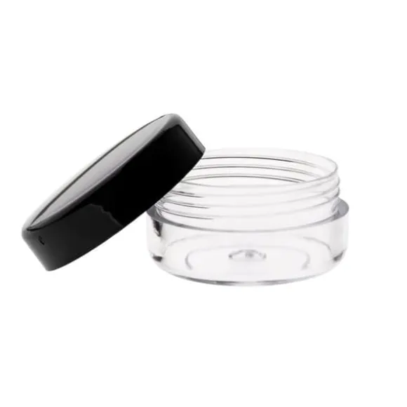 Burk med lock 5 ml plast för krämer och salvor x10