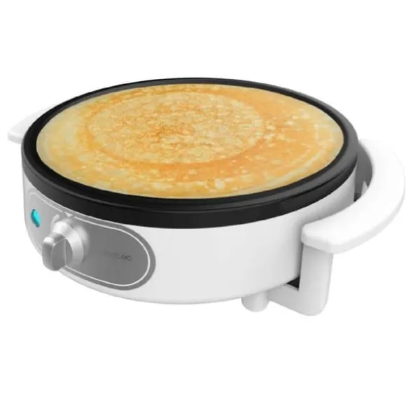 Cecotec 1200 W electric crepe maker with non-stick coating and adjustable power.