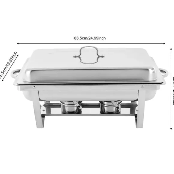 Chafing Dish Bufféset, Elegant Design, Hållbart Rostfritt Stål,3 Rutnät