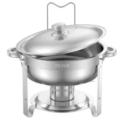 Chafing Dish Bufféset, 4-pack, 5 qt, rostfritt stål, silver, cateringvärmare