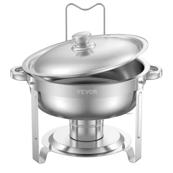 Chafing Dish Bufféset, 4-pack, 5 qt, rostfritt stål, silver, cateringvärmare