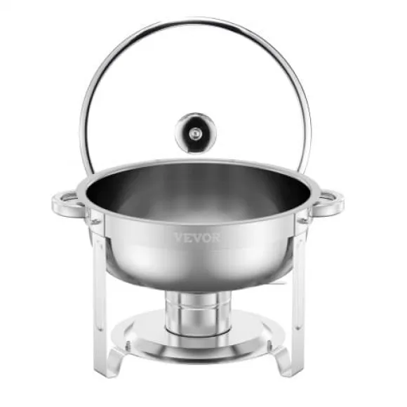 Chafing Dish Bufféset, 4-pack 5 Qt rostfritt stål, silver, serveringsvärmare
