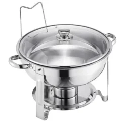 Chafing Dish Bufféset, 4-pack 5 Qt rostfritt stål, silver, serveringsvärmare
