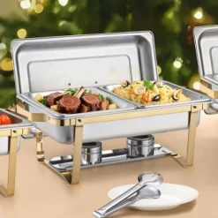 Chafing Dish Bufféset, 4-pack, Rostfritt stål, Guld