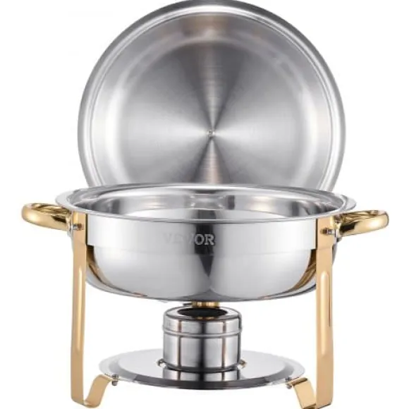 Chafing Dish Bufféset, 5 Qt 4-pack, Guld, Rostfritt stål