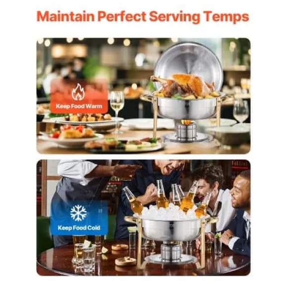 Chafing Dish Bufféset, 5 Qt 4-pack, Guld, Rostfritt stål