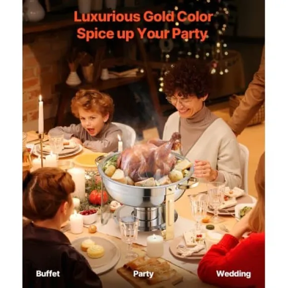 Chafing Dish Bufféset, 5 Qt 4-pack, Guld, Rostfritt stål
