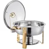 Chafing Dish Bufféset, 5 Qt 4-pack rostfritt stål, guld