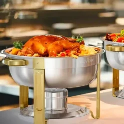 Chafing Dish Bufféset, 5 Qt 4-pack rostfritt stål, guld
