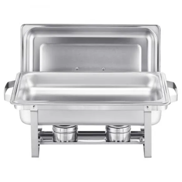 Chafing Dish Bufféset, 8 Qt 6-pack, Rostfritt Stål, Silver