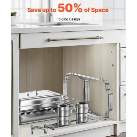 Chafing Dish Bufféset, 8 Qt 6-pack, Rostfritt Stål, Silver