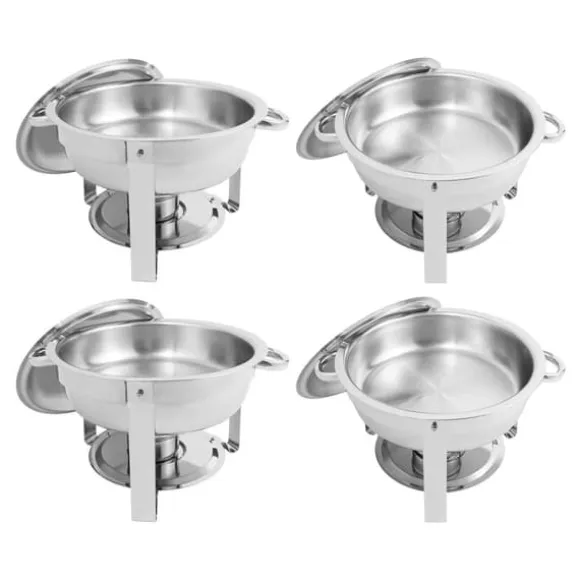 Chafing Dish bufféset, självserverande matvärmare 4,5 L, lila, rostfritt stål, spriteldad, för fester och bröllop