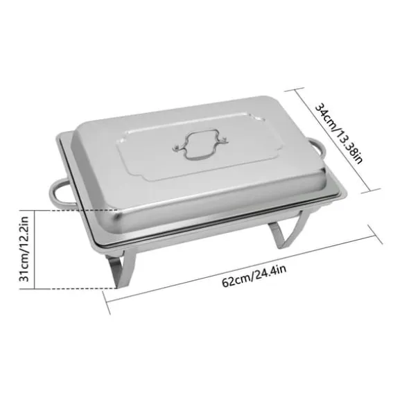 Chafing Dish - Buffévarmare - 9 L Kapacitet - Rostfritt Stål - Professionell - För Buffé & Catering - Svart