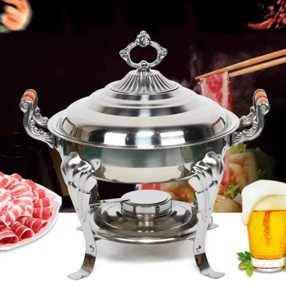 Chafing dish buffévarmare - Rund modell - 3 l - Rostfritt stål - Storlek S - Modern stil - Silver