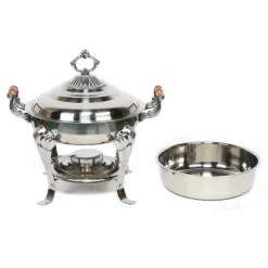 Chafing dish buffévarmare - Rund modell - 3 l - Rostfritt stål - Storlek S - Modern stil - Silver