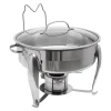 Chafing Dish Buffévärmare - Rund Alkoholdriven - 6 l - Glaslock - Rostfritt Stål - För Buffé & Fest