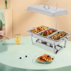 Chafing Dish Buffévärmare - Serveringsvärmare - Rostfritt Stål - För Catering, Restaurang & Hotell - Kommersiell