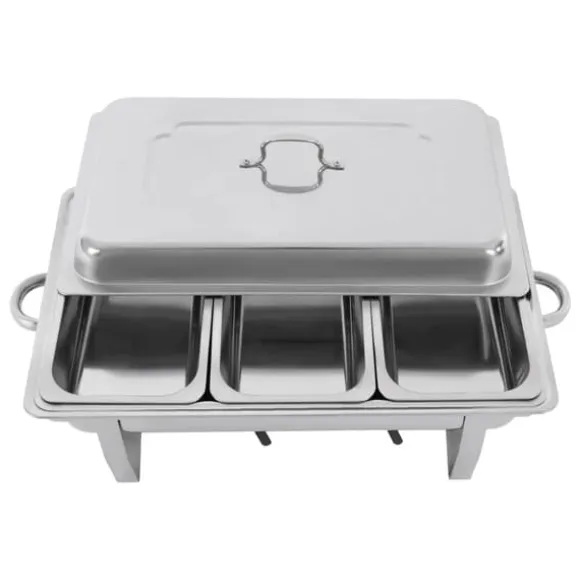 Chafing Dish, 3-kompartment, Justerbar Värme/Kylning,Silver