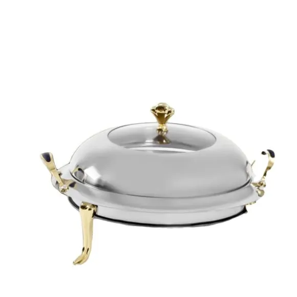 Chafing Dish, 3L Kapacitet, Idealisk för Catering,Silver-Guld