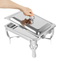 Chafing dish, matvärmare i rostfritt stål, silver, för buffé, catering och storkök