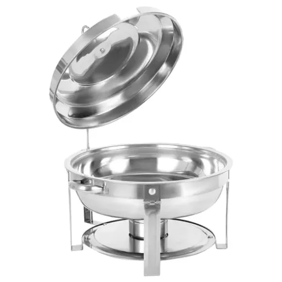 Chafing Dish, Rostfritt Stål, 7,5 Liters Kapacitet, 35 cm Diameter, Termisk Isolering, Lämplig för Standard Bränslekällor