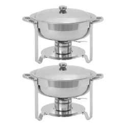 Chafing Dish Set, Rostfritt Stål, Modern Minimalistisk Design,2st Silver