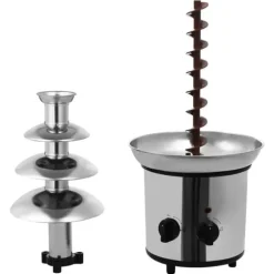 Chokladfontän - Elektrisk - 4 nivåer - 170 W - Stor kapacitet - Fest & bröllop - Silver