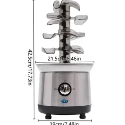 Chokladfontän, 1,2L kapacitet, 4 nivåer, 220-240V, 150-190W, 19 cm x 42,5 cm