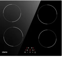 Ciarra Induktionshäll 59cm 6000W 4 Brännare Sensitive Touch Auto-Off Timer Svart