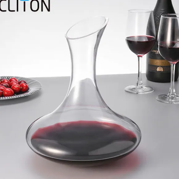 CLITON Vinkaraff, Snabb Vinluftare i Glas, Hällare och Karaff för Hemmabruk, Vinflaskpropp