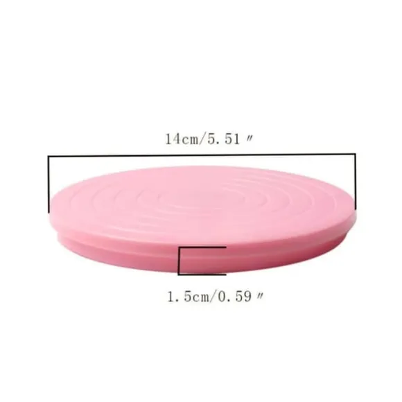 14 cm diameter sömlös DIY-tårtskiva, roterande plattform för dessertdekoration, säker att använda, lätt att städa
