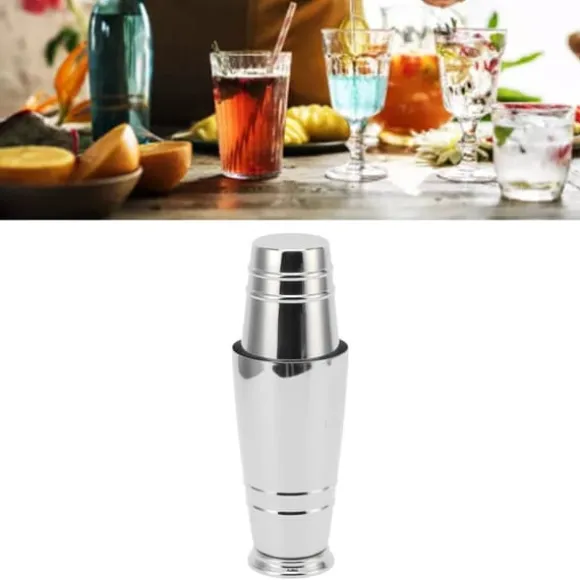 Cocktailmixer 304 rostfritt stål glansigt med botten diskmaskinssäker Boston Shaker för hemmabar silver