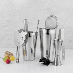 Cocktailset i rostfritt stål – 10-delars boston shaker kit