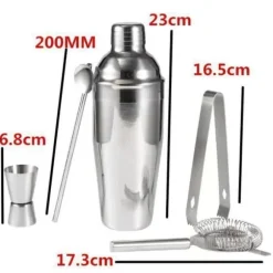 Cocktail Shaker Set, 5 delar professionell cocktail Shaker Kit, 750 ml rostfritt stål Cocktail Shaker Kit