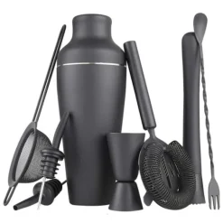 Cocktail Shaker Set, 8 Delar - Svart