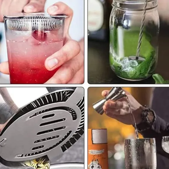Cocktail shaker Set - Rostfritt stål Silver 5 dela