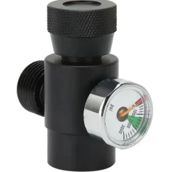 CO2-flaskpåfyllningsadapterkontakt CGA320 // TR21-4 ASA 3000psi tryckmätare svart