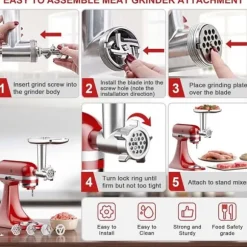 COFUN Tillbehör Köttkvarn och Grönsaksskärare för KitchenAid - Multifunktionell