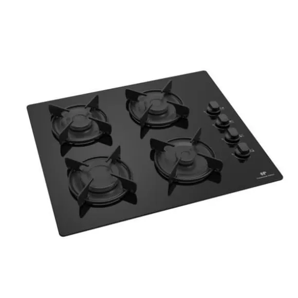 CONTINENTAL EDISON bord med 4 brännare - Gas - Svart glas