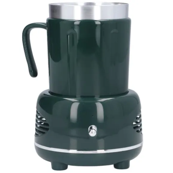 Cooler Warmer Cup Snabbkylning Uppvärmning Enkel kontroll Böjt handtag Halkskyddade kuddar Kaffevärmare för kaffebjörn Flaska Grön