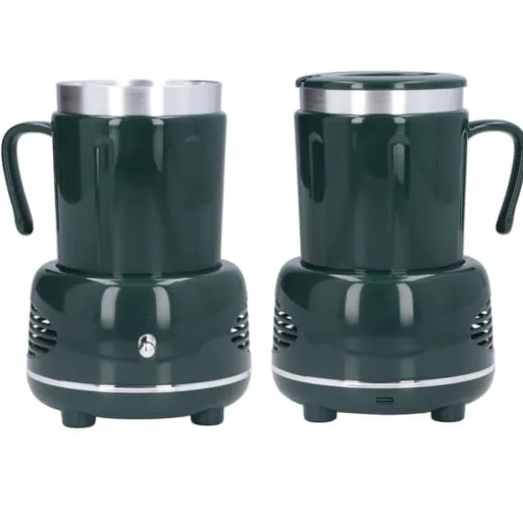 Cooler Warmer Cup Snabbkylning Uppvärmning Enkel kontroll Böjt handtag Halkskyddade kuddar Kaffevärmare för kaffebjörn Flaska Grön